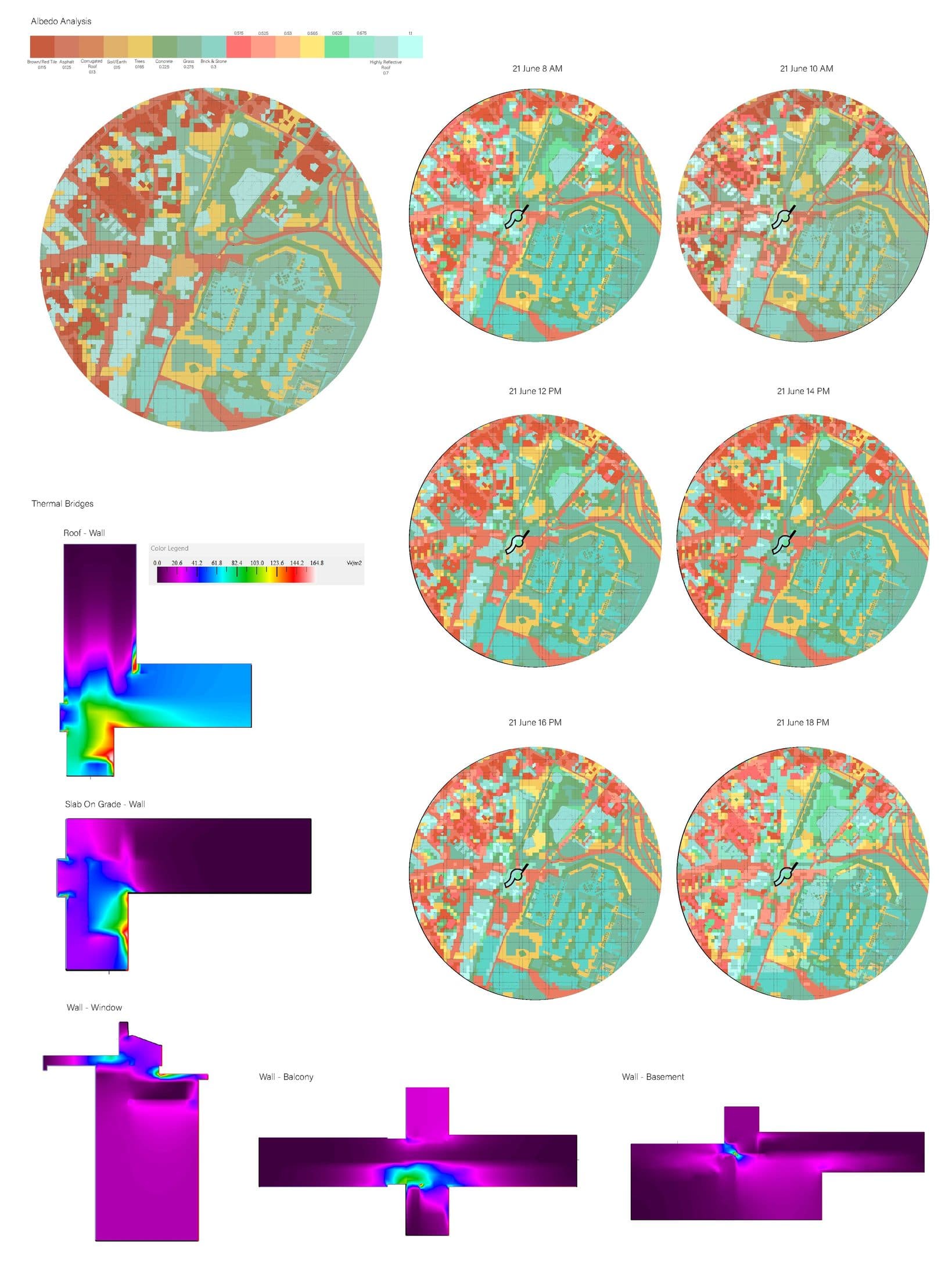 Adaptive Housing Bergamo — board 06, albedo and thermal bridge analysis